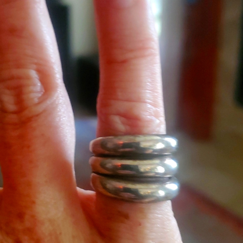 Stacked sterling ring size 6